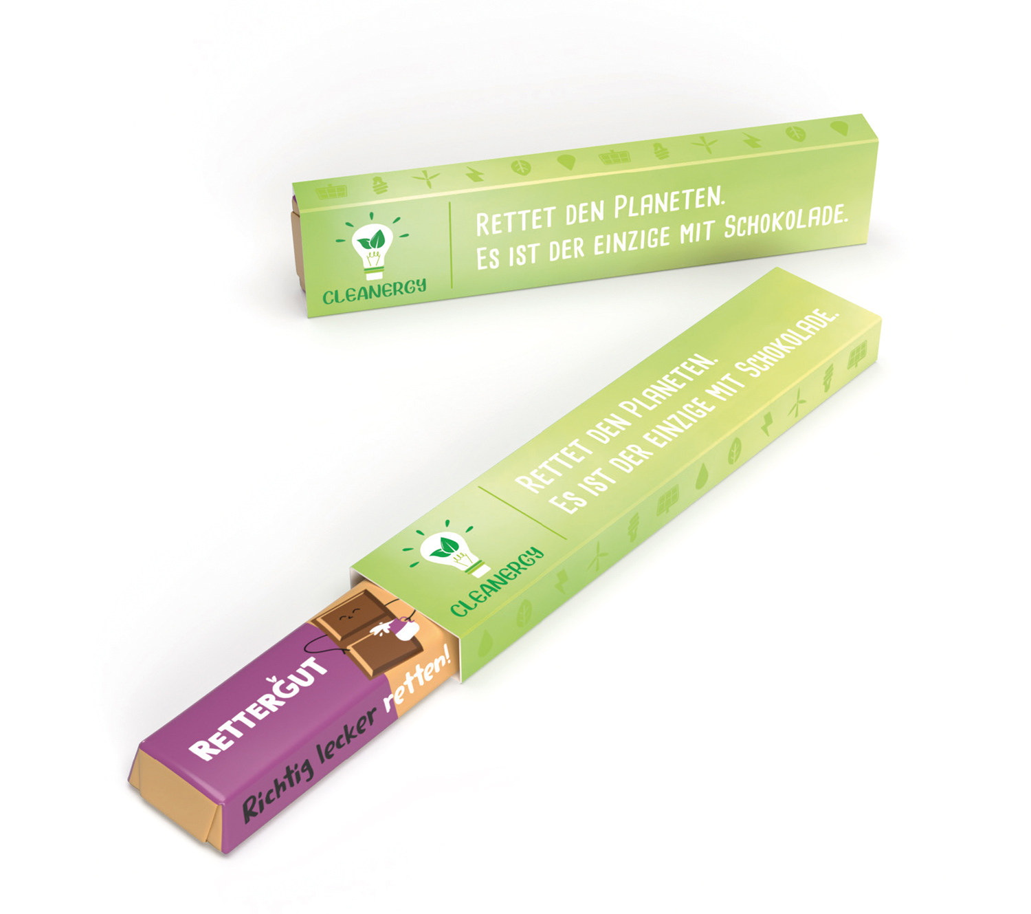 Rettergut Mixschokolade im Werbeschuber