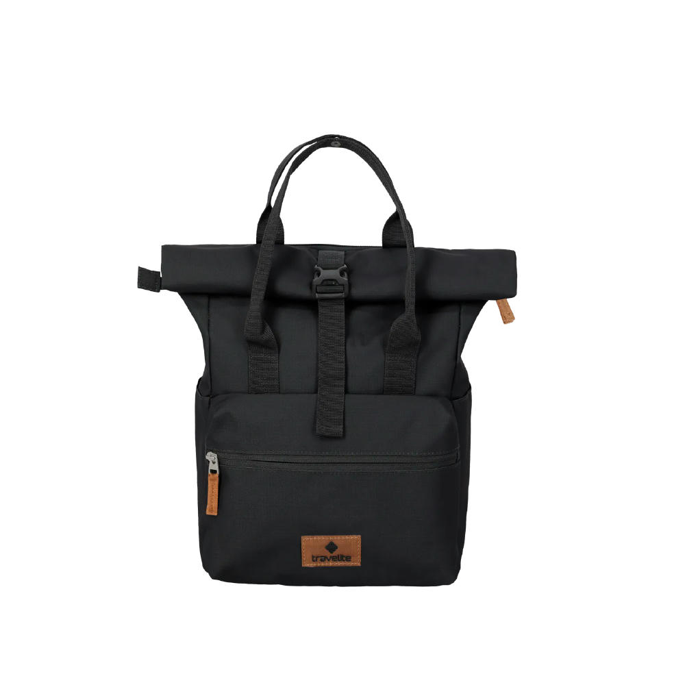 travelite BASICS Short Handle Rollup Backpack Black