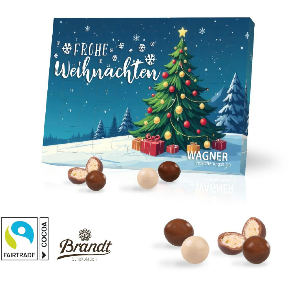 Tisch-Adventskalender mit Brandt Knusperkugeln